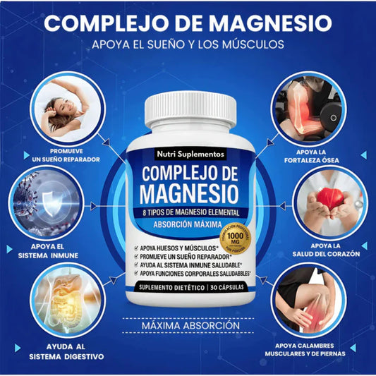 Magnesium Complex™ 1000mg – Energía, Sueño y Bienestar Total 💊