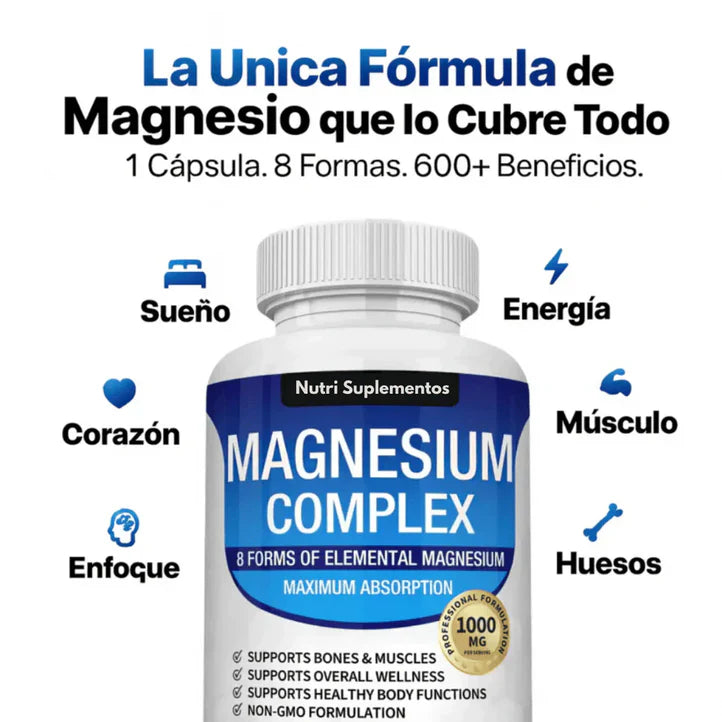 Magnesium Complex™ 1000mg – Energía, Sueño y Bienestar Total  💊