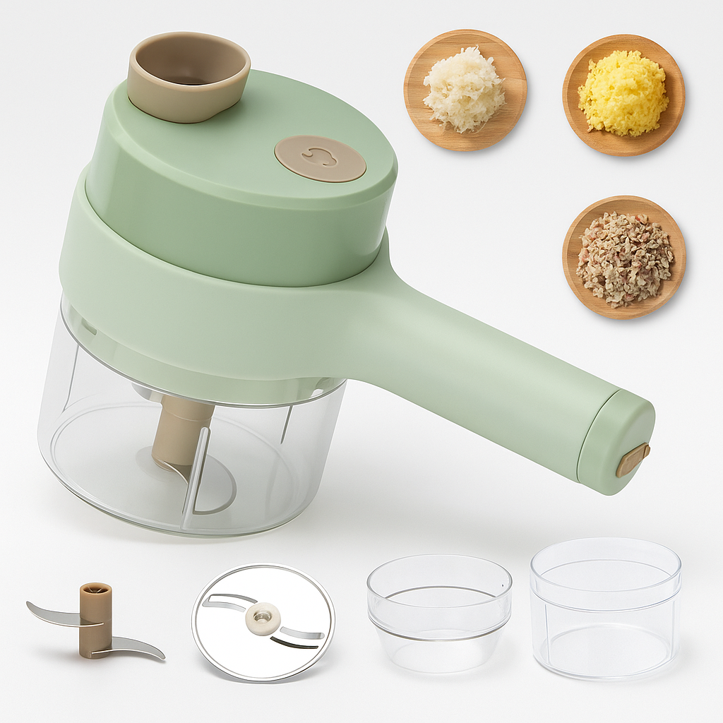 “Picatodo 4 en 1 Portátil y Recargable – El Compañero Ideal en tu Cocina”