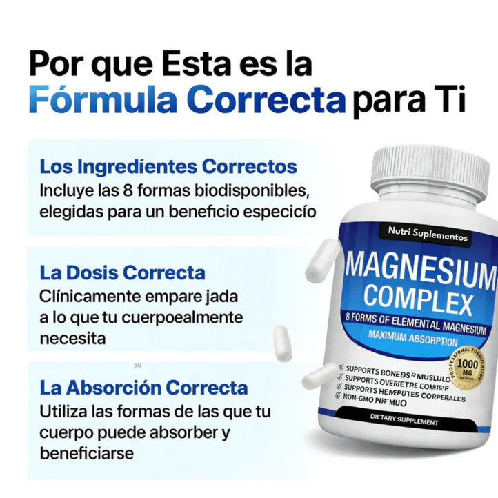 Magnesium Complex™ 1000mg – Energía, Sueño y Bienestar Total  💊