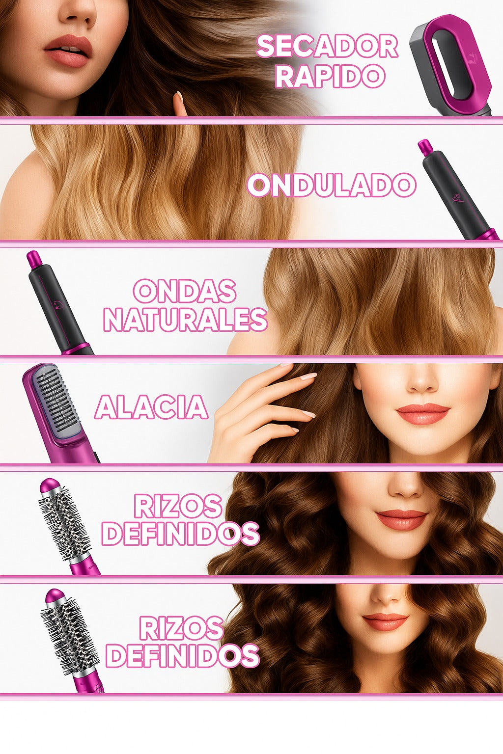 SOFTHAIR ™Cepillo secador 5 en 1 “El secreto para un cabello brillante y con volumen en un solo paso”