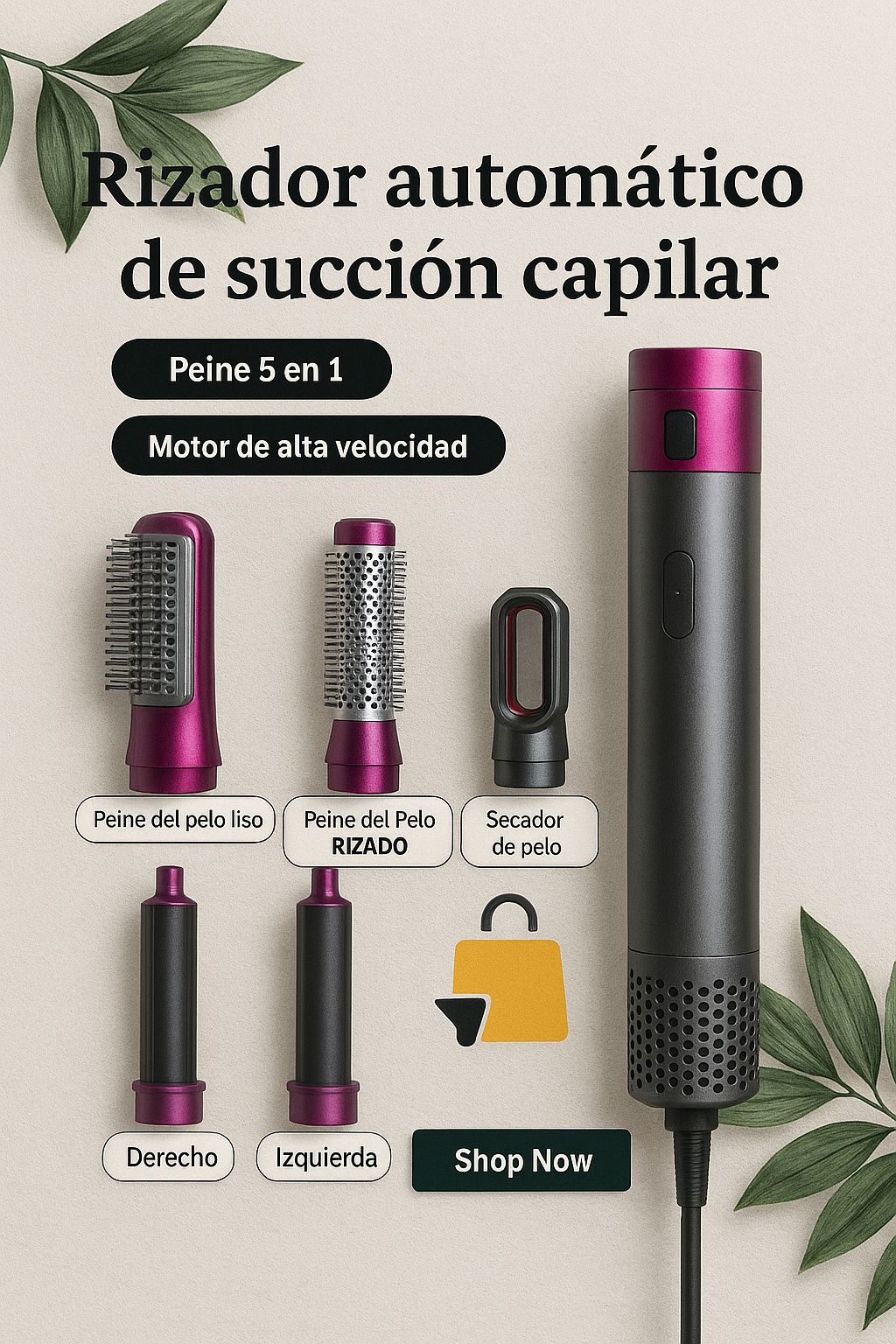 SOFTHAIR ™Cepillo secador 5 en 1 “El secreto para un cabello brillante y con volumen en un solo paso”